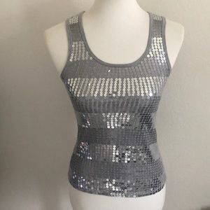 Silver Sequined Tank Top